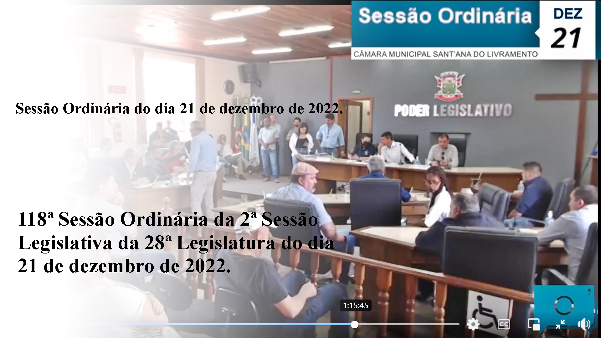 Sessão Ordinária do dia 21 de dezembro de 2022.